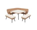 Hoek Eetset Jonah 5-delig - Naturel/Beige, Tuin en Terras, Ophalen of Verzenden, Nieuw