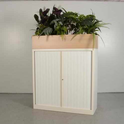 Roldeurkast Robberechts met plantenbak - Wit - 144 x 120 cm, Huis en Inrichting, Kasten | Roldeurkasten en Archiefkasten, Ophalen of Verzenden