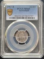 Zwitserland, Bern 1/2 Franc 1967 / MS65 (Zonder