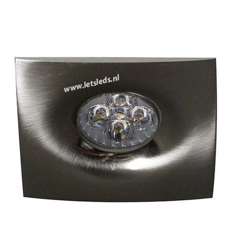 LED spot GU10 4Watt vierkant NIKKEL dimbaar, Huis en Inrichting, Lampen | Spots, Ophalen of Verzenden