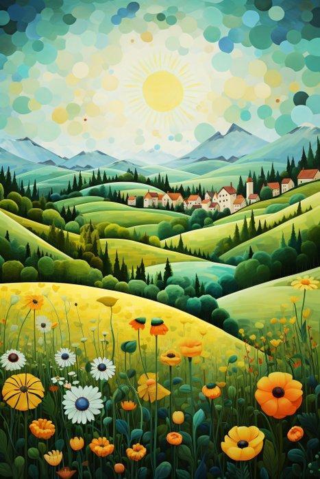 Felix van Horst (1988) - Meadow Morning (XXL), Antiek en Kunst, Kunst | Schilderijen | Modern