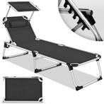 Ligbed - Ligstoel - Zonnebed - Opvouwbaar - Zwart - KESSER®, Tuin en Terras, Verzenden, Zo goed als nieuw