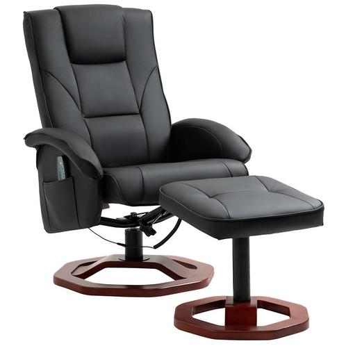 TRUUSK Massagestoel Relaxligstoel Met Voetenbankje 360° Draa, Huis en Inrichting, Fauteuils, Nieuw, Verzenden