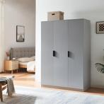Kledingkast Eiselfing 176x120x52 cm met 4 vakken grijs [en.c, Verzenden, Nieuw