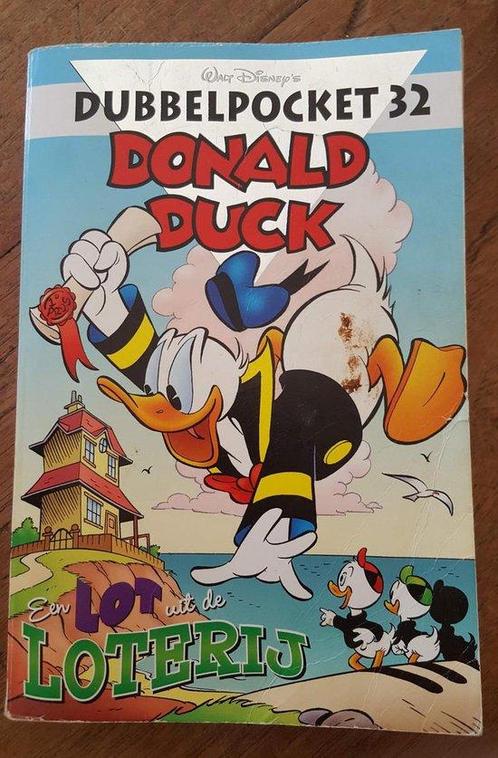 Donald Duck dubbelpocket 32 en lot uit de loterij, Boeken, Kinderboeken | Jeugd | 13 jaar en ouder, Gelezen, Verzenden