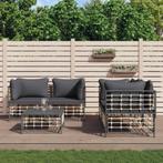 vidaXL 5-delige Loungeset met kussens poly rattan, Verzenden, Nieuw, Rotan, Loungeset