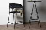 Counter Barkruk - 60 cm - Senna - Zwart - Fluweel - Jörn, Verzenden, Nieuw