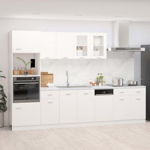 vidaXL 7-delige Keukenkastenset Lyon bewerkt hout wit, Huis en Inrichting, Keuken | Keukenelementen, Wit, Nieuw, Verzenden