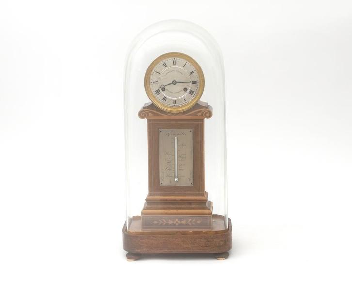 Een stolppendule met thermometer, Frankrijk, 19e eeuw, Antiek en Kunst, Antiek | Klokken