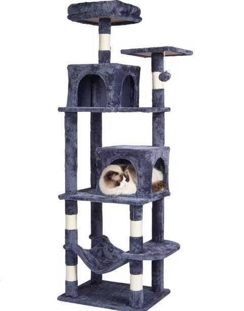 Katten Klimtoren XXL – 5 Verdiepingen, Krabpalen en Hangmat, Dieren en Toebehoren, Katten-accessoires, Nieuw, Verzenden