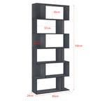 Boekenkast schap Oxford 192x80x24 cm donkergrijs, Huis en Inrichting, Kasten | Boekenkasten, Verzenden, Nieuw