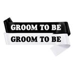 Groom to Be en Grooms Drinking Team set 16-delig, Kleding | Heren, Verzenden, Nieuw, Accessoires, Wit, Ivoor of Crème
