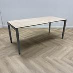 verstelbaar bureau / tafel 180x80cm,  licht eiken - grijs, Huis en Inrichting, Bureaus, Ophalen of Verzenden, In hoogte verstelbaar