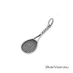 Zilveren oxide tennisracket kettinghanger, Verzenden, Nieuw, Zilver
