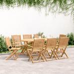 vidaXL 9-delige Tuinset massief acaciahout, Tuin en Terras, Tuinsets en Loungesets, Nieuw, 8 zitplaatsen, Tuinset, Verzenden
