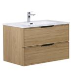 Badkamermeubel Set Luxor 80cm Licht Eiken Badmeubel, Verzenden, Nieuw, Wastafelkast