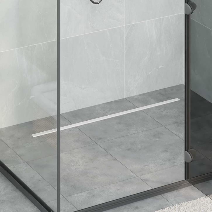 vidaXL 360° Doucheafvoer Met Slank Model Zilver 90 cm, Doe-het-zelf en Verbouw, Sanitair, Nieuw, Verzenden