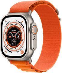 Apple Watch Ultra 49 mm kast van titanium op Medium oranje