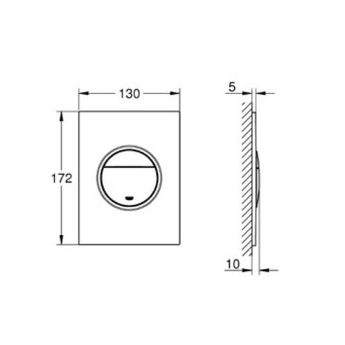 Bedieningsplaat Grohe Nova Cosmopolitan S WC DF 13x17,2cm, Doe-het-zelf en Verbouw, Sanitair, Ophalen of Verzenden
