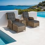 Wicker loungeset Benissa 2+2 met aluminium frame - natuur, Tuin en Terras, Verzenden, Nieuw