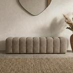 *WOONWINKEL* Bankje Zachte Stof Taupe 180 Cm, Verzenden, Nieuw, Stof