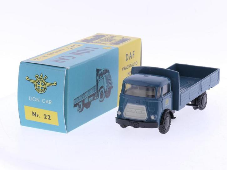 Schaal 1:50 Lion Car DAF vrachtauto met open laadbak Nr...., Hobby en Vrije tijd, Modelauto's | 1:50, Zo goed als nieuw, Ophalen of Verzenden