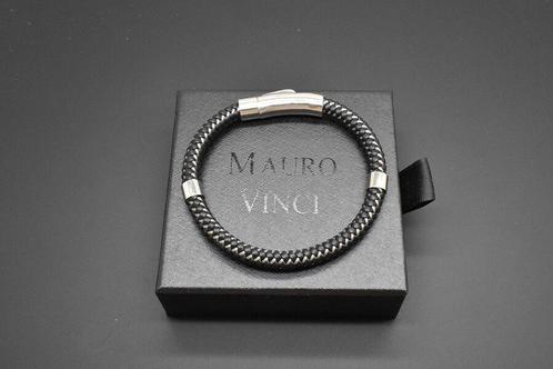 Leren armband voor heren, Vinci Black