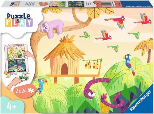 Puzzle & Play - Jungle-avontuur Puzzel (2x24 stukjes) |, Kinderen en Baby's, Speelgoed | Kinderpuzzels, Nieuw, Verzenden