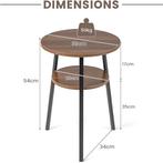 2dekans | COSTWAY Ronde Bijzettafel, 2-Tier Industriële Sofa, Ophalen of Verzenden, Zo goed als nieuw