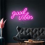 GGM Gastro | LED lichtbord - Good Vibes 2 - Roze - 330x180mm, Verzenden, Nieuw, Effen, Bord(en)
