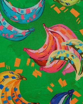 Viscose Tros Bananen Groen, Hobby en Vrije tijd, Stoffen en Lappen, Groen, Nieuw