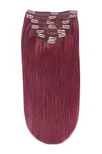 Remy Human Hair extensions straight 20 - red 99J#, Nieuw