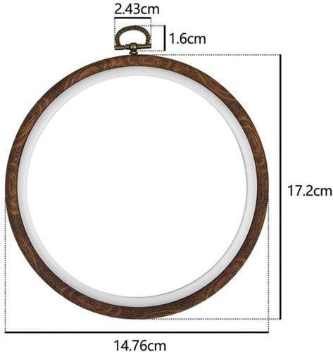 Brocante houten borduurring rond met stelschroef 17 cm per, Hobby en Vrije tijd, Knutselen, Nieuw, Ophalen of Verzenden