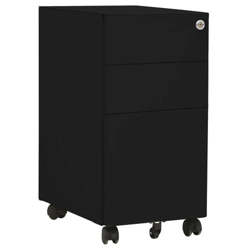 vidaXL Ladeblok verrijdbaar 30x45x59 cm staal zwart, Huis en Inrichting, Kasten | Roldeurkasten en Archiefkasten, Nieuw, Verzenden