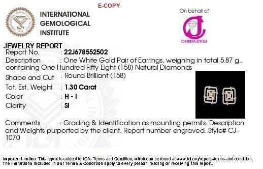 Oorstekers - 18 karaat Witgoud - 1.30ct. tw. Diamant, Sieraden, Tassen en Uiterlijk, Antieke sieraden