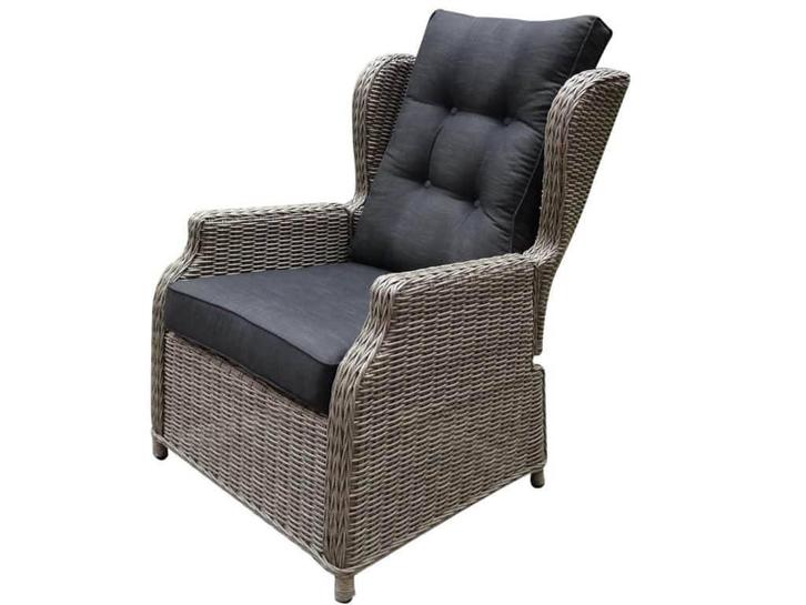 Toscane XL lounge tuinstoel verstelbaar grijs, Tuin en Terras, Tuinstoelen, Nieuw, Wicker, Ophalen of Verzenden