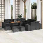 vidaXL Tuin Sofa Set in hoogte verstelbaar 14 pcs Zwart poly, Verzenden, Nieuw
