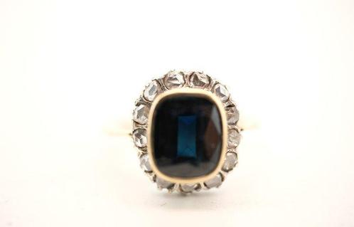 Oorbellen - 18 karaat Geel goud Saffier - Diamant, Sieraden, Tassen en Uiterlijk, Oorbellen