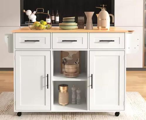 Keukeneiland 139 cm – Uitschuifbare Trolley met Opbergruimte, Huis en Inrichting, Keuken | Keukenelementen, Nieuw, Verzenden