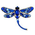 Fako Bijoux - Broche - Libelle - XXL - 67x94mm - Blauw, Sieraden, Tassen en Uiterlijk, Broches, Verzenden, Nieuw