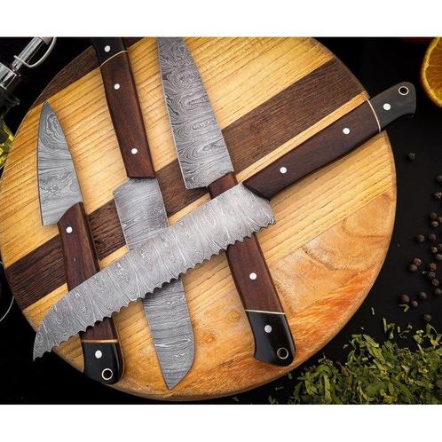 Keukenmes - Kitchen knife set - Set van 4 Chef-messen van, Antiek en Kunst, Antiek | Keukenbenodigdheden