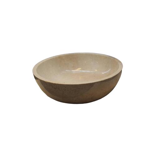Sani Royal Natuurstenen Waskom Beige Marmer Rond, Doe-het-zelf en Verbouw, Sanitair