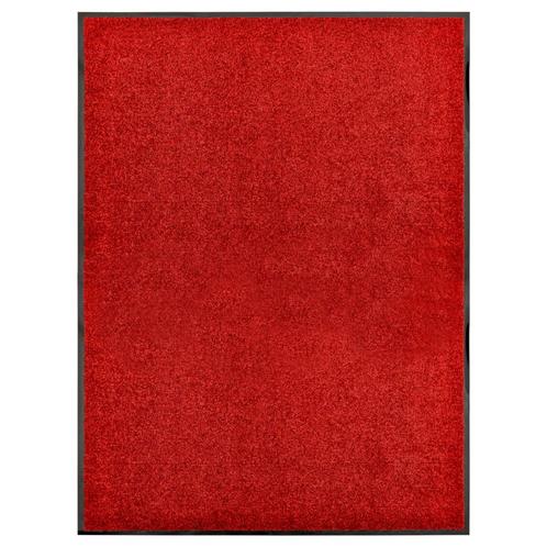 vidaXL Deurmat wasbaar 90x120 cm rood, Tuin en Terras, Deurmatten, Nieuw, Verzenden