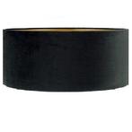 Stoffen lampenkap velvet | Zwart met Gouden binnenkant, 25 tot 50 cm, Zwart, Rond, Nieuw