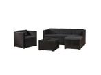 Veiling - Polyrotan Loungeset Punta Cana L - Zwart, Tuin en Terras, Tuinsets en Loungesets, Nieuw