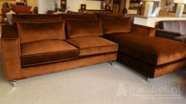 Loungebank Indijk - loungebanken - Cognac, Huis en Inrichting, Banken | Sofa's en Chaises Longues, Nieuw, Stof