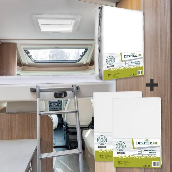 Textielpakket Hefbed 1 Molton + 2 Jersey hoeslakens - 1, Huis en Inrichting, Slaapkamer | Beddengoed, Wit, Nieuw, Eenpersoons