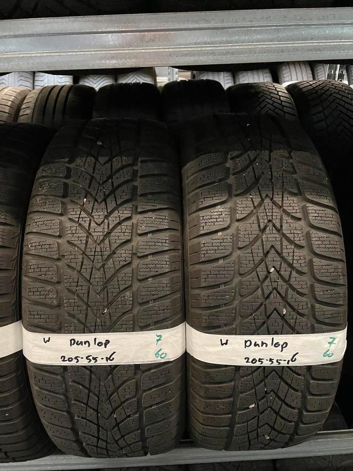 205-55-16 Dunlop Winterbanden 7mm Incl Montage 205 55 16, Auto-onderdelen, Banden en Velgen, 16 inch, Winterbanden, 205 mm, Personenwagen