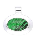 Zilveren Maw Sit Sit Jade edelsteen ovaal groot kettingha..., Sieraden, Tassen en Uiterlijk, Kettinghangers, Verzenden, Nieuw