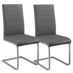 2 Eetkamerstoelen / stoel - Vegas - Kunstleer - Grijs, Verzenden, Nieuw